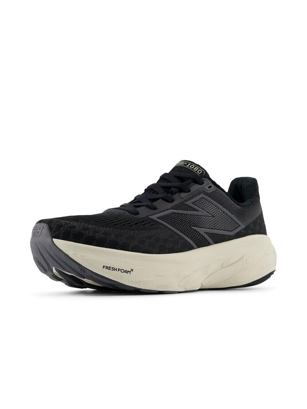 New Balance Women's Fresh Foam X 1080 V14 Running Shoe, Black/Phantom/Sea Salt,